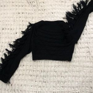 Black cropped sweater